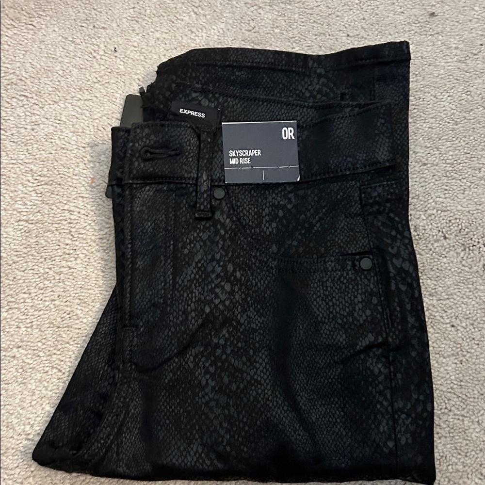 Express Black Textured Jeans